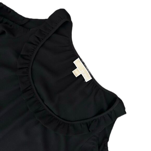 Michael Kors Women’s Black Elastic Waist Tie Long Sleeve Round Neck Top XS - Picture 4 of 7